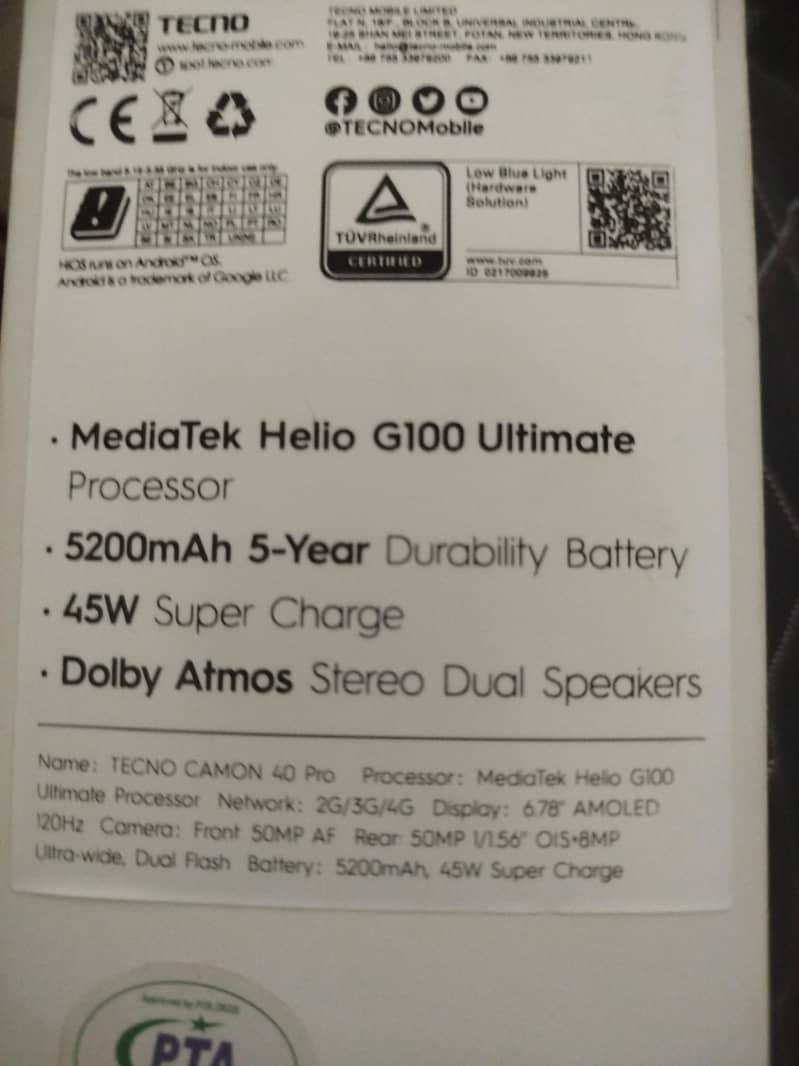 Techno Camon 40 Pro 0