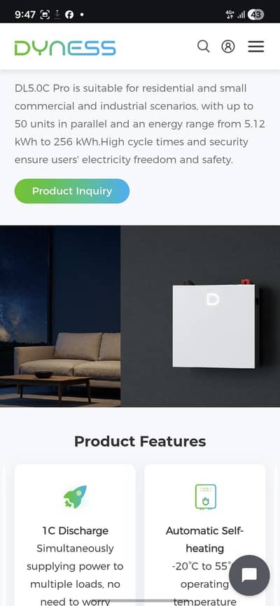 DYNESS DL 5.0 C PRO 5 Kwh Wifi Model