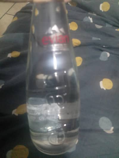 mineral water. glass water bottles