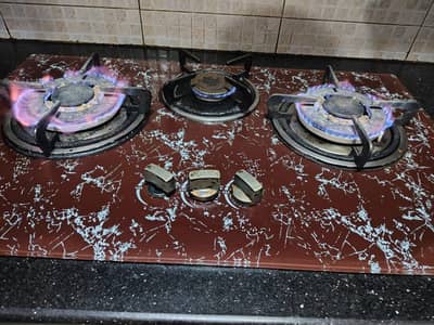 3 Burners stoves glass body