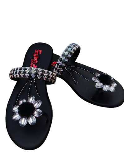 Black Satin Woman's  Flat  Shoes