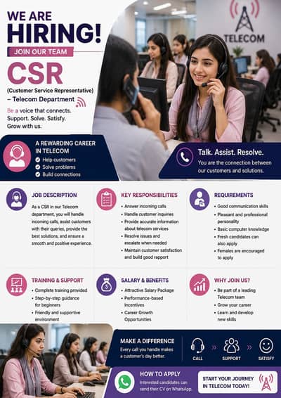 Customer Support Job – Hiring experience Candidates Only For Girls'