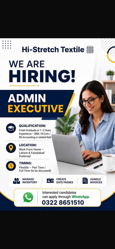 Female Admin & Billing Assistant Required
