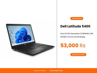 Dell Latitude 5400 Laptop-Intel Core i5 8th Gen (8GB RAM / 256GB SSD)