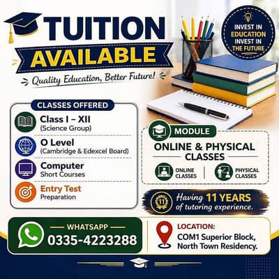 Home Tuition Available