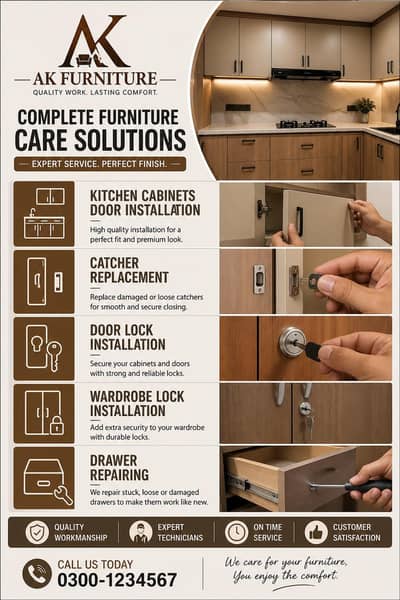 Carpenter&Wood Works,RepairingFurniture,kitchen03418276657&03298162759