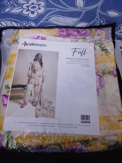 new three piece alkarami lawn suit printed