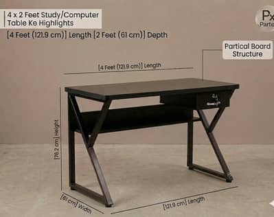 Modern Office Table with Geometric X-Style Legs (Brand New)