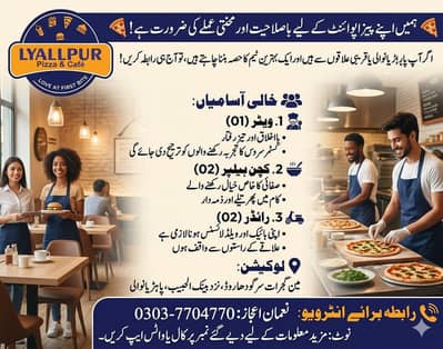 fast food restaurant k lya staff ki zorrat ha