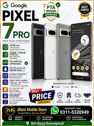 Google Picel 7 Pro PTA Official Approved