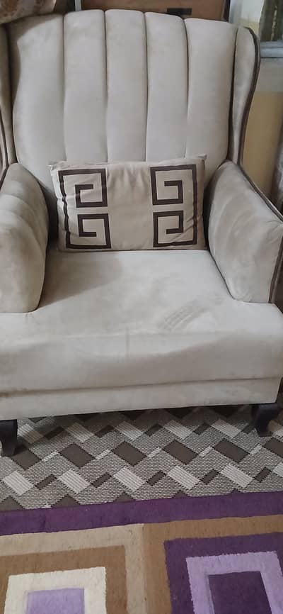 premium Quality 7-Seater Sofa Set for Sale |Velvet Fabric & Cushions