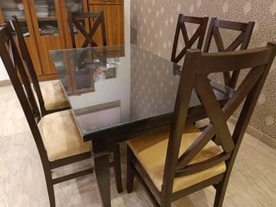 dining table/glass top dining table/ 6 chairs dining table/ wooden din