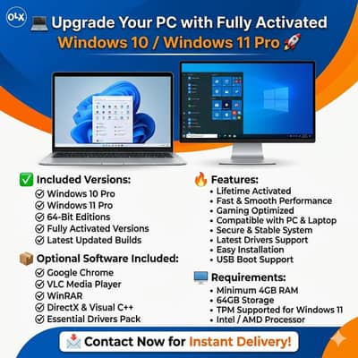 Windows 10/11 Pro Activated Lifetime | Full Setup + Drivers