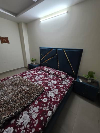 Double bed,  mattress with side tables