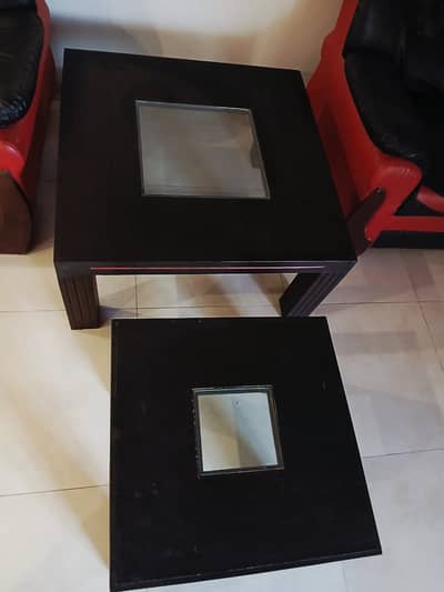 Solid wood set of three tables