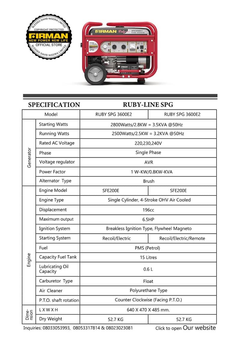 FIRMAN : RUBY SPG 3600E2 4