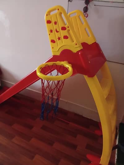 4 step slide with basket ball stand