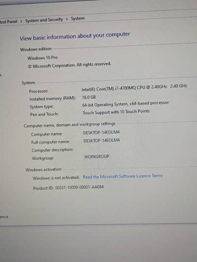 laptop for sale read description