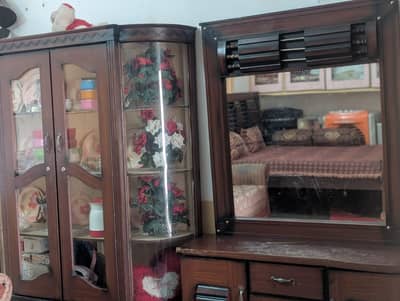 wooden showcase + dressing mirror