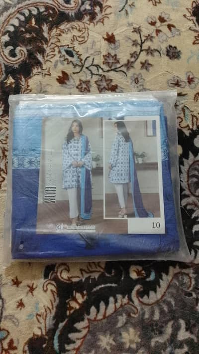 Salina Digital Printed Lawn - Beautiful Blue 3-Piece Suit