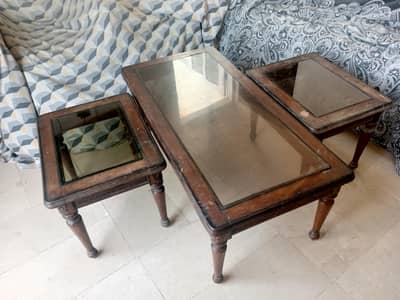Solid Wood 3-Piece Coffee Table Set