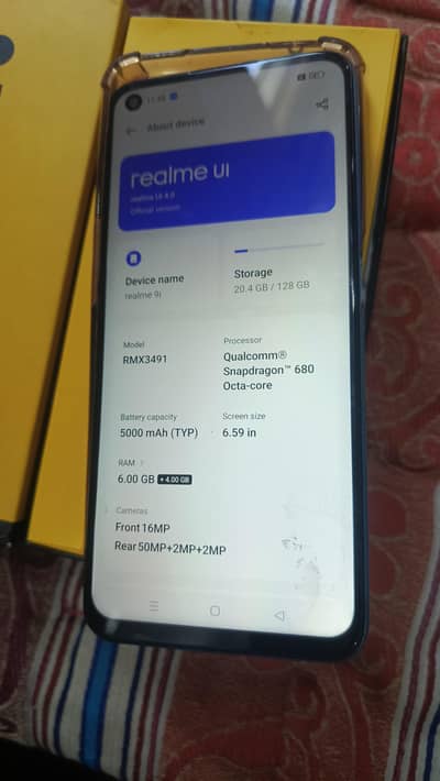 Realme 9i for sale (Battery changed) with Box and charger