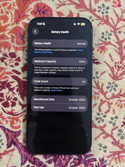 Iphone 17 Pro 256 GB only phone. 100% BH. 47 cycles