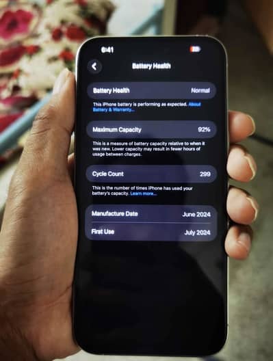 iPhone 15 pro max jv 92% health 256 gb