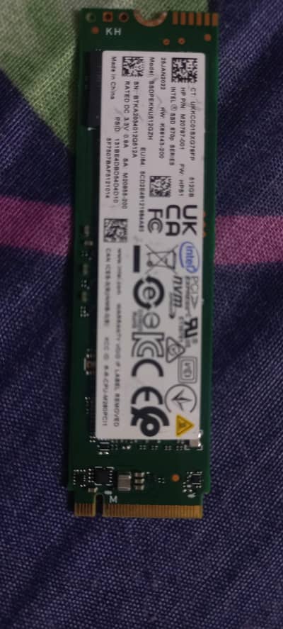 Original Intel 670p 512GB NVMe M. 2 SSD (Pulled from New HP Laptop)