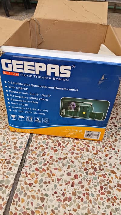 Geepas 5.1CH Home Theater system GMS7495 - Excellent Condition