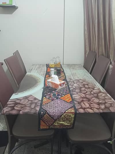 Iron Road Dining table with fancy chairs