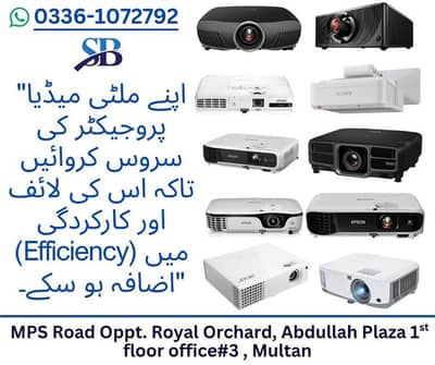 apny Projectors ki service repairing & Sale k lia rabta krain