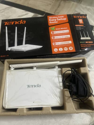 Tenda F3 Wireless N300 Home Wi-Fi Router - Complete With Box