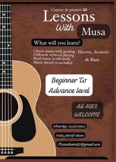 Learn guitar and piano