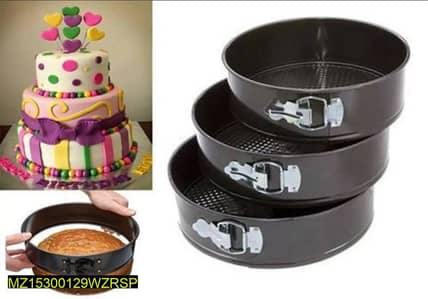 3-piece springform cake mold set for home baking