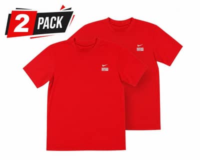 2 Pack Boys Summer T-Shirts Red  Soft Cotton Tee