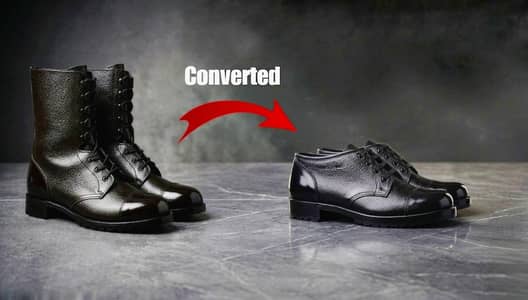 Custom Converted Army Boots to Formal Shoes - size 10 (condition 10/10