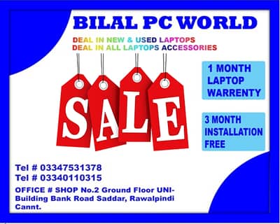 LATEST GENERATION LAPTOP !! BEST SALE OFFER !! AT BILAL PC WORLD !!
