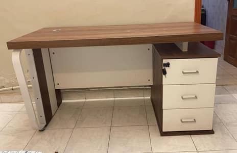 Modern Wooden Study Desk with 3 Drawers & Storage