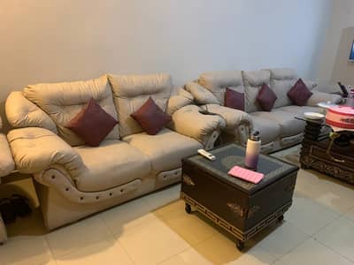 Luxury 6 seater leather sofa set