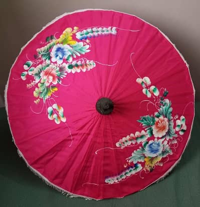 Chinese Wooden Umbrella- Fabric Bamboo Hand-painted - For decoration