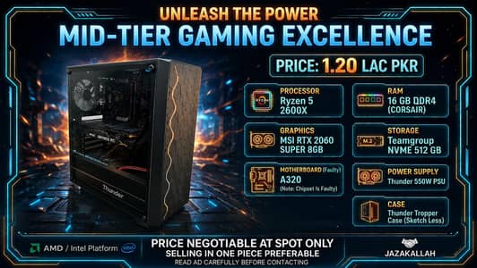 Mid Tier Gaming PC for Sale | RTX 2060 Super 8GB | Ryzen 5 2600X