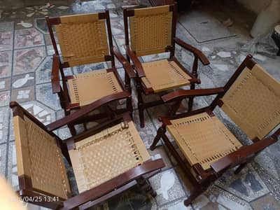 4 solid wooden chairs for sale