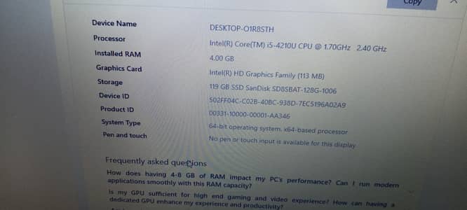 Dell Latitude Laptop i5 4th Gen 4GB RAM 128GB SSD Good Condition