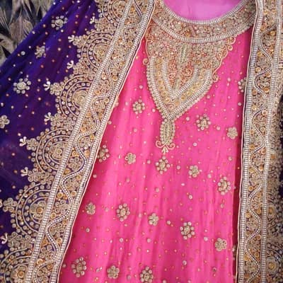 walima dress in pink & purple color