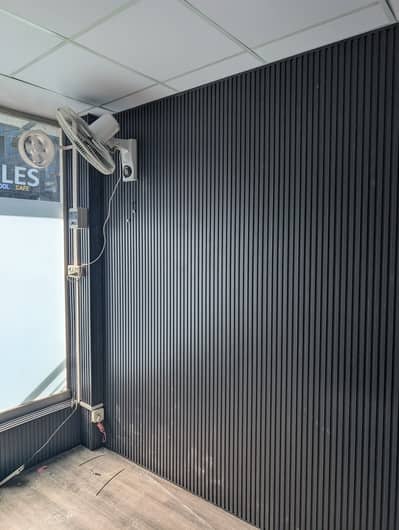 Pvc wall panels, Pvc panels, abric wallpaper, woodenfloor, ceiling 2x2