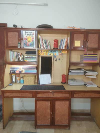 study table with book shelf
