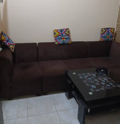 8 seater Sofa 1 glass table