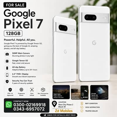 Google Pixel 7 128GB PTA Approved – Excellent Condition