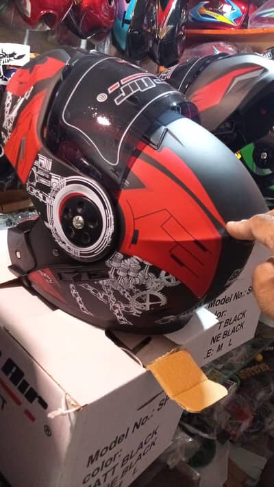 helmet 3 in onee flipup for bike motorcycle dually visor